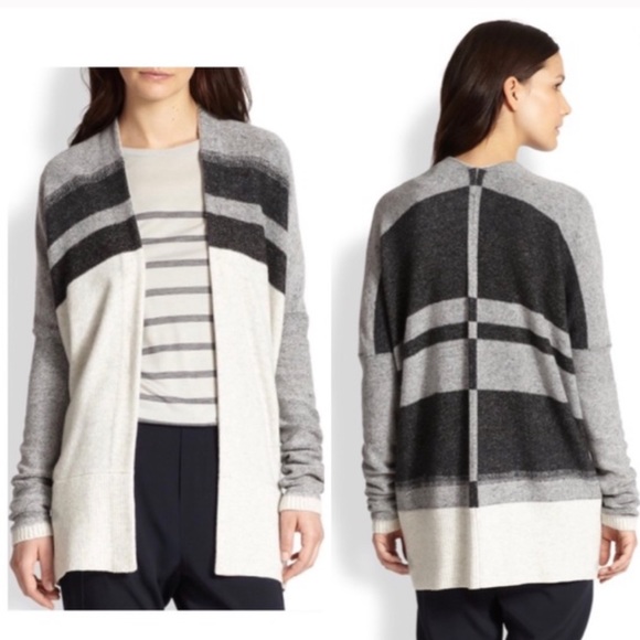 Vince Sweaters - Vince Striped Open Draped Cardigan